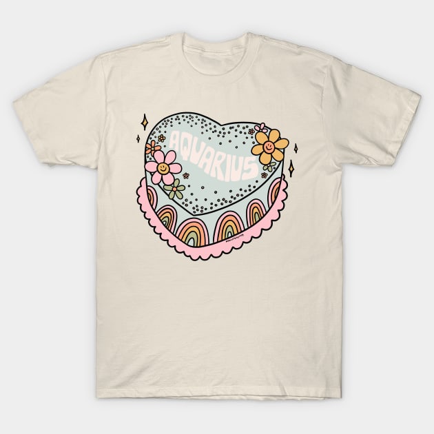 Aquarius Heart Cake T-Shirt by Doodle by Meg